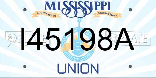 I45198A Mississippi License Plate