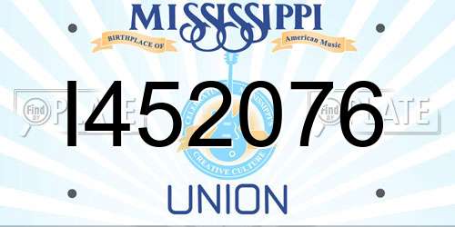 I452076 Mississippi License Plate