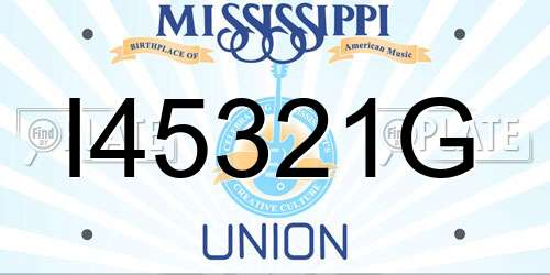 I45321G Mississippi License Plate