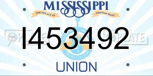 I453492 Mississippi License Plate