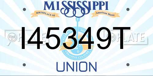 I45349T Mississippi License Plate
