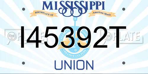I45392T Mississippi License Plate