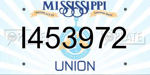 I453972 Mississippi License Plate