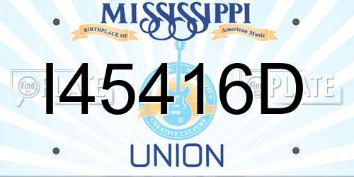 I45416D Mississippi License Plate