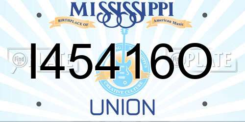 I45416O Mississippi License Plate