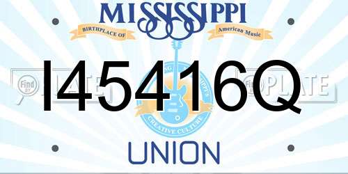 I45416Q Mississippi License Plate