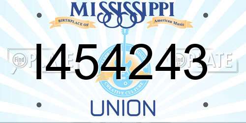 I454243 Mississippi License Plate