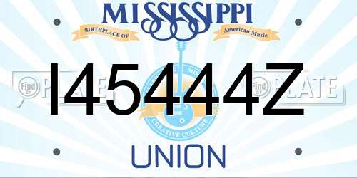 I45444Z Mississippi License Plate