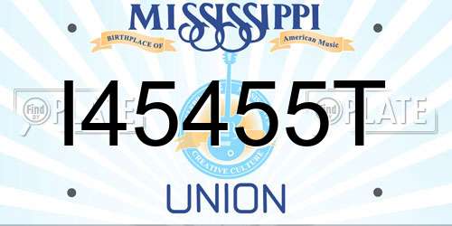 I45455T Mississippi License Plate