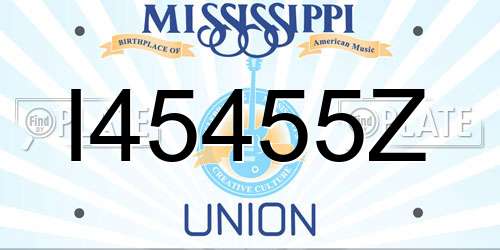 I45455Z Mississippi License Plate