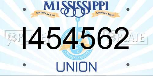 I454562 Mississippi License Plate