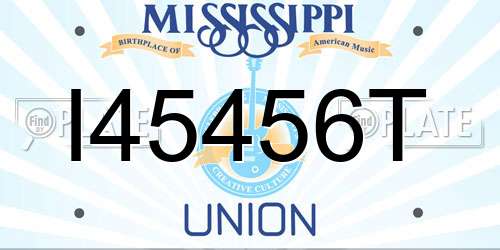 I45456T Mississippi License Plate