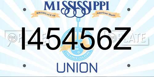 I45456Z Mississippi License Plate