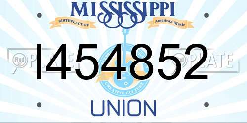 I454852 Mississippi License Plate