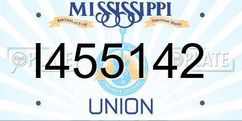 I455142 Mississippi License Plate