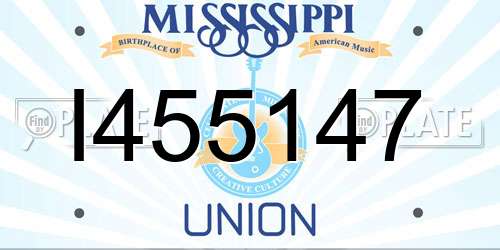 I455147 Mississippi License Plate