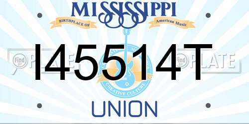 I45514T Mississippi License Plate