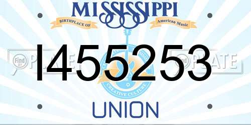 I455253 Mississippi License Plate