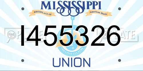 I455326 Mississippi License Plate