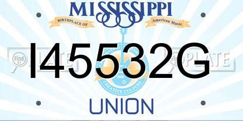 I45532G Mississippi License Plate