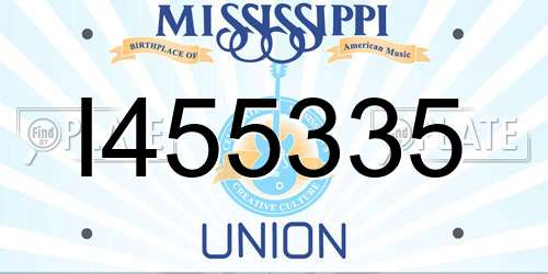 I455335 Mississippi License Plate