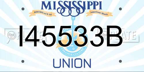 I45533B Mississippi License Plate