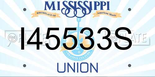 I45533S Mississippi License Plate