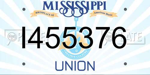 I455376 Mississippi License Plate