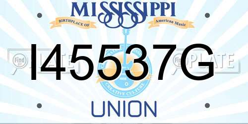 I45537G Mississippi License Plate