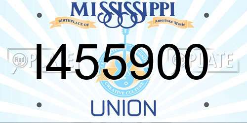 I455900 Mississippi License Plate