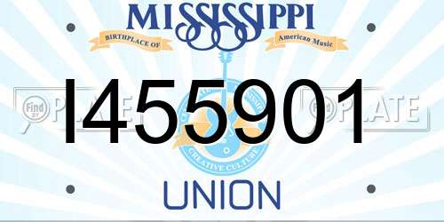 I455901 Mississippi License Plate