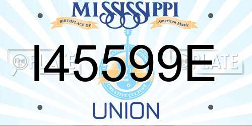 I45599E Mississippi License Plate