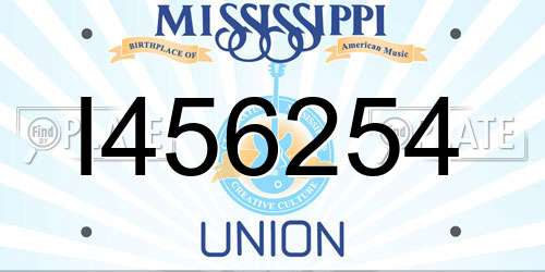 I456254 Mississippi License Plate