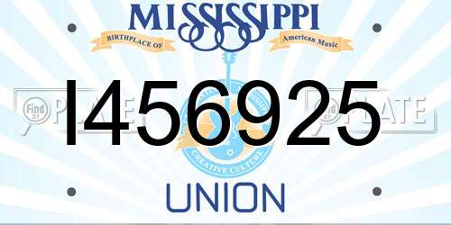 I456925 Mississippi License Plate