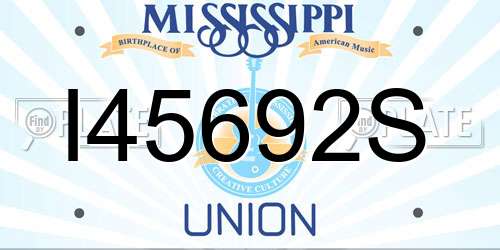 I45692S Mississippi License Plate
