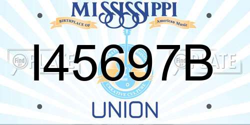 I45697B Mississippi License Plate