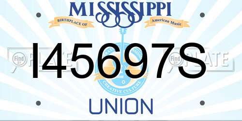 I45697S Mississippi License Plate