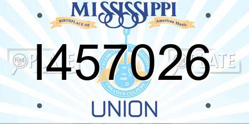 I457026 Mississippi License Plate
