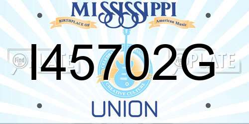 I45702G Mississippi License Plate