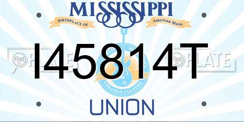 I45814T Mississippi License Plate