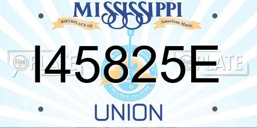 I45825E Mississippi License Plate