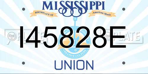 I45828E Mississippi License Plate