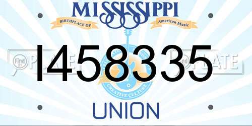 I458335 Mississippi License Plate
