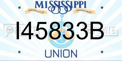 I45833B Mississippi License Plate