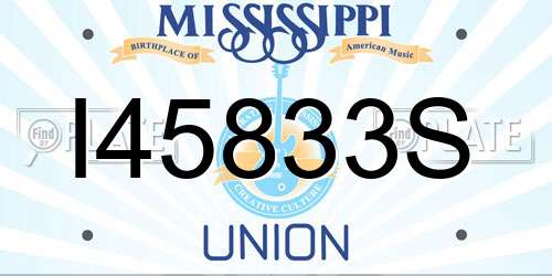 I45833S Mississippi License Plate