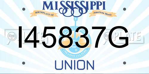 I45837G Mississippi License Plate