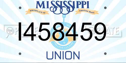 I458459 Mississippi License Plate