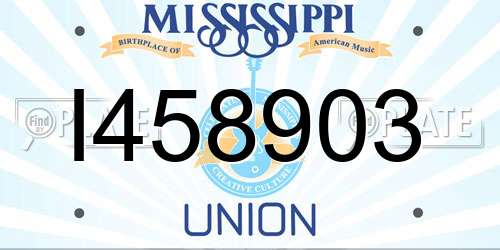 I458903 Mississippi License Plate