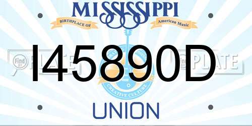 I45890D Mississippi License Plate