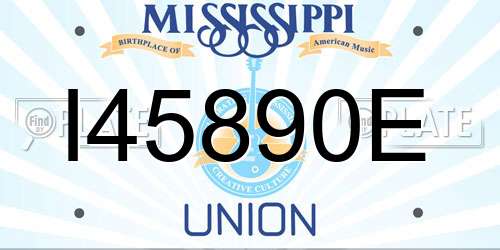 I45890E Mississippi License Plate